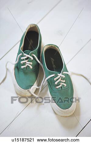 Stock Image - Pair of Canvas shoes. Fotosearch
