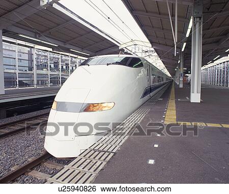 Bullet train at station View Large Photo Image Stock Photograph - Bullet train at station. Fotosearch