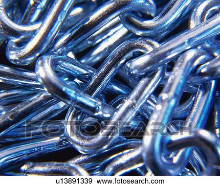 Close up of metallic chain links View Large Photo Image Stock Photo - Close up of metallic chain links. Fotosearch