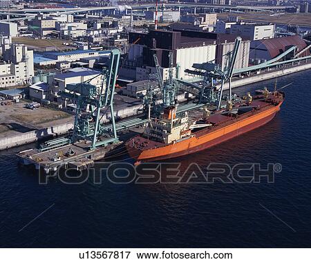 Stock Photo - Container ship at port. Fotosearch