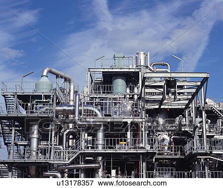 Stock Photo - Front view of an industrial plant. Fotosearch