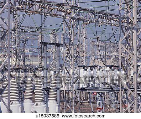 Side view of electric power plant View Large Photo Image Stock Photography - Side view of electric power plant. Fotosearch