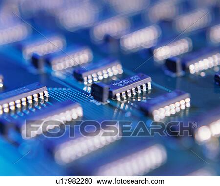 Stock Image - Small group of Integrated circuit on the board. Fotosearch