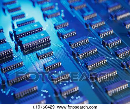 Stock Photo - Small group of Integrated circuit on the board. Fotosearch