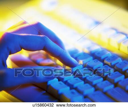 Close up of a person's hand on the keyboard View Large Photo Image Stock Image - Close up of a person's hand on the keyboard. Fotosearch
