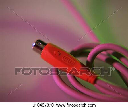 Stock Image - Close up of a pink colored wire having a pin. Fotosearch
