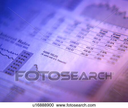 Stock Image - Figures and graphs represent the rates of Asian yields. Fotosearch