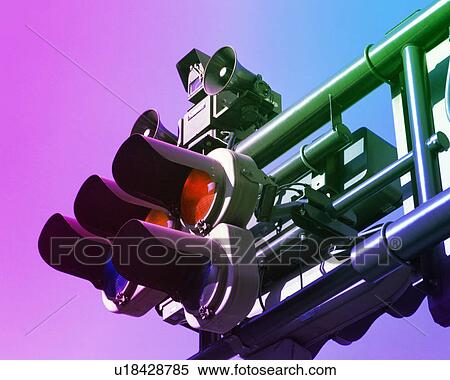 Low angle view of traffic signals and loud speakers View Large Photo Image Stock Photography - Low angle view of traffic signals and loud speakers. Fotosearch