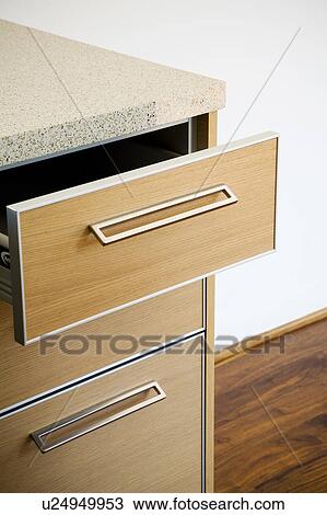 Stock Image - Modern Wood Drawers. Fotosearch