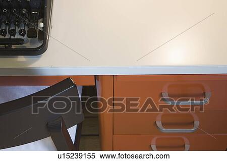 Retro desk with typewriter View Large Photo Image Stock Photography - Retro desk with typewriter. Fotosearch