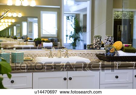 Vignette of bathroom sink area View Large Photo Image Stock Photo - Vignette of bathroom sink area. Fotosearch