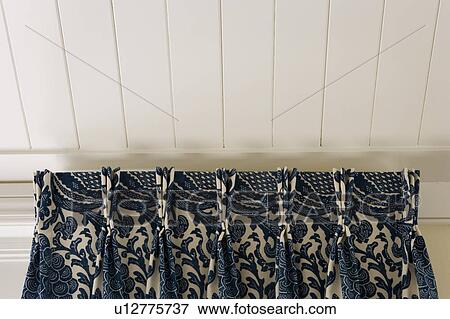 White paneled ceiling and traditional valance View Large Photo Image Stock Photo - White paneled ceiling and traditional valance. Fotosearch