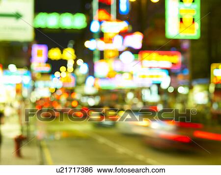 Neon Signs on Nathan Road, Kowloon, Hong Kong View Large Photo Image Stock Photograph - Neon Signs on Nathan Road, Kowloon, Hong Kong. Fotosearch