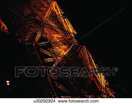 Picture - Ornate Ironwork, Eiffel Tower, Paris, France. Fotosearch