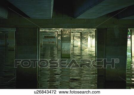 Water flowing under bridge View Large Photo Image Stock Image - Water flowing under bridge. Fotosearch