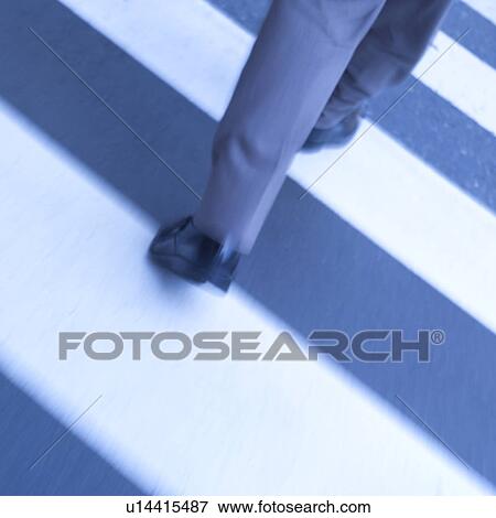 Low section of a man crossing zebra crossing View Large Photo Image Stock Photo - Low section of a man crossing zebra crossing. Fotosearch