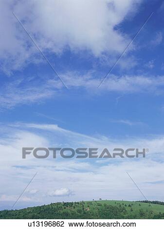 Stock Image - Green field and sky. Fotosearch