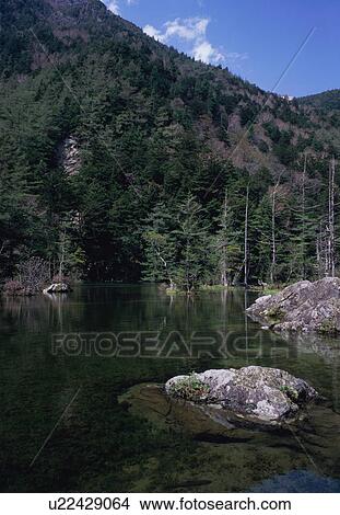 Myojin Pond in Kamikochi, Nagano Prefecture, Japan View Large Photo Image Picture - Myojin Pond in Kamikochi, Nagano Prefecture, Japan. Fotosearch