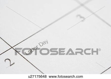 Stock Photo - Close up of calendar displaying Labor Day. Fotosearch