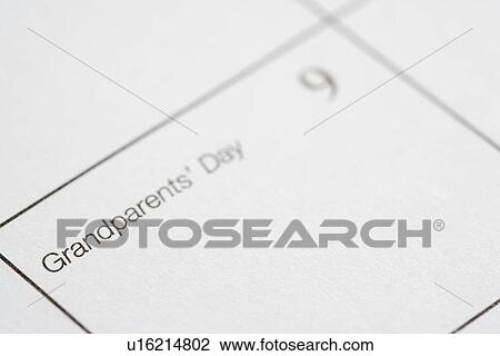 Close up of calendar displaying Grandparents Day View Large Photo Image Stock Image - Close up of calendar displaying Grandparents Day. Fotosearch