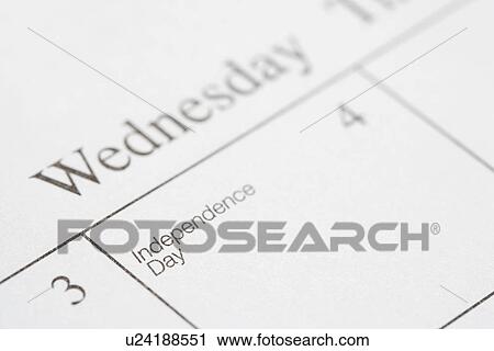 Close up of calendar displaying Independence Day View Large Photo Image Stock Image - Close up of calendar displaying Independence Day. Fotosearch