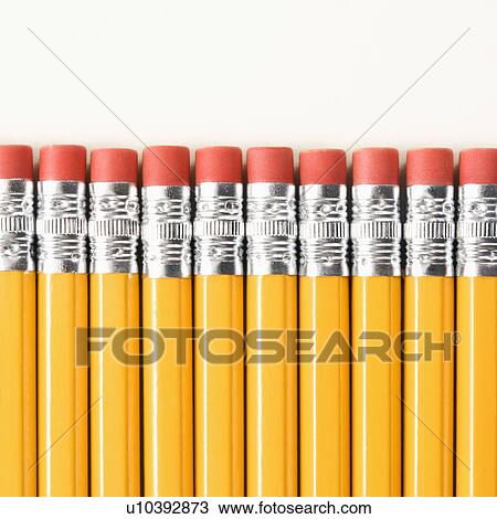 Eraser ends of group of pencils lined up in an even row View Large Photo Image Stock Image - Eraser ends of group of pencils lined up in an even row. Fotosearch