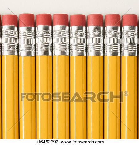 Eraser ends of group of pencils lined up in an even row View Large Photo Image Stock Image - Eraser ends of group of pencils lined up in an even row. Fotosearch