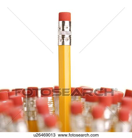 Group of eraser ends of pencils with one standing out higher than the rest View Large Photo Image Stock Image - Group of eraser ends of pencils with one standing out higher than the rest. Fotosearch