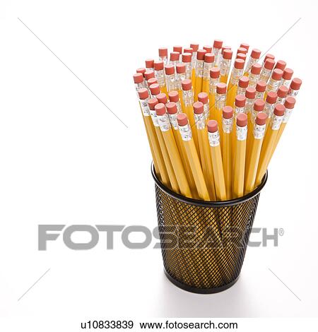 Stock Photo - Group of pencils in pencil holder. Fotosearch