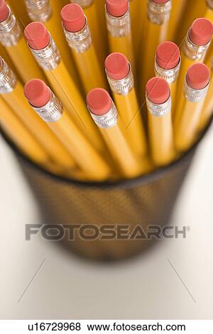 Stock Photo - Group of pencils in pencil holder. Fotosearch
