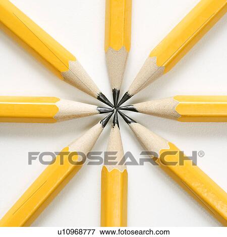 Sharp pencils arranged in a symmetrical radial star shape View Large Photo Image Stock Photo - Sharp pencils arranged in a symmetrical radial star shape. Fotosearch