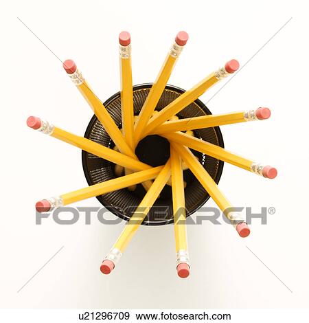 Top view of group of pencils in pencil holder arranged in a spiral shape View Large Photo Image Stock Photo - Top view of group of pencils in pencil holder arranged in a spiral shape. Fotosearch