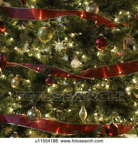 Close up of decorated Christmas tree. View Large Photo Image Stock Photo - Close up of decorated Christmas tree.. Fotosearch