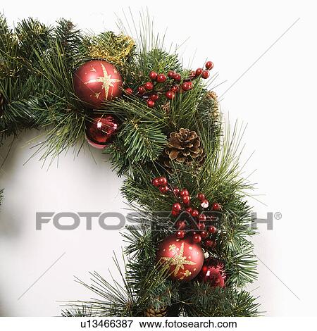 Still life of Christmas wreath. View Large Photo Image Stock Photo - Still life of Christmas wreath.. Fotosearch