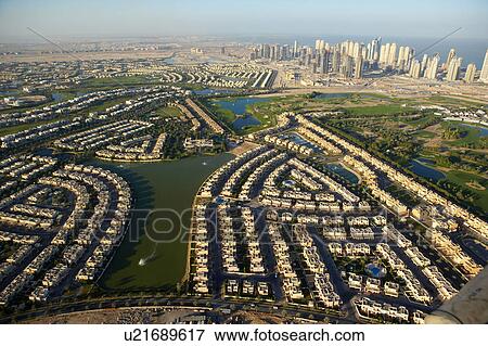 Stock Photo - dubai, aerial, airborne, sky, december, 2006. Fotosearch