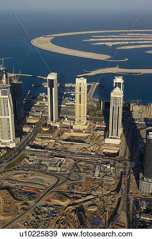 Stock Photo - dubai, aerial, airborne, sky, december, 2006. Fotosearch