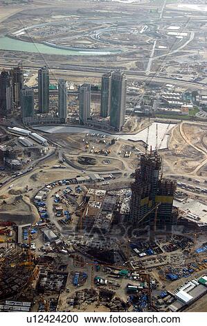 dubai, aerial, dubai, burj, dubai, construction, talest View Large Photo Image Stock Image - dubai, aerial, dubai, burj, dubai, construction, talest. Fotosearch