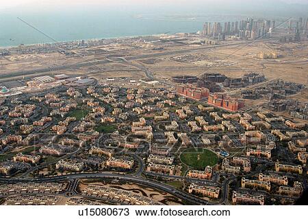 Stock Image - dubai, aerial, dubai, construction, development, building, community. Fotosearch