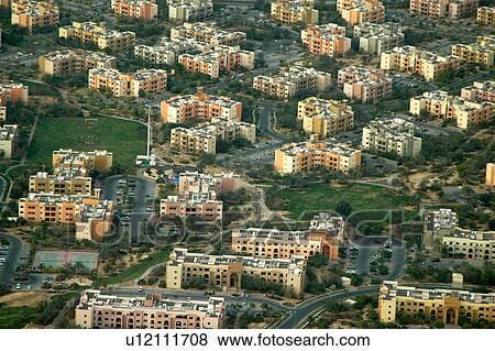 Stock Photo - dubai, aerial, dubai, construction, development, building, community. Fotosearch