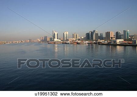 Stock Image - dubai, deira, creek, building. Fotosearch