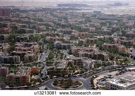 Stock Image - dubai, greens, gardens, houses, homes. Fotosearch