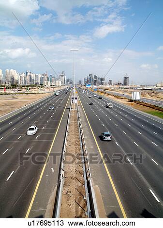Dubai, road, motorway, high, way, outdoor, media View Large Photo Image Stock Image - Dubai, road, motorway, high, way, outdoor, media. Fotosearch
