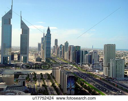 Picture - dubai, sheikh, zayed, road, UAE, emirates, towers. Fotosearch
