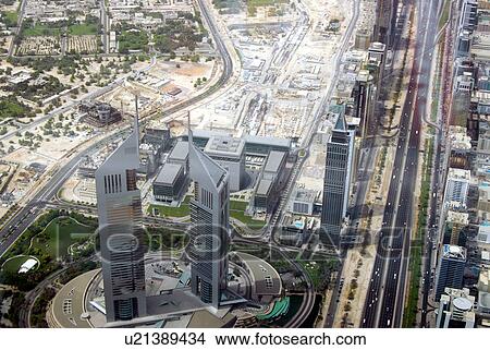 dubai, UAE, aerial, emirates, towers, sheikh, zayed View Large Photo Image Picture - dubai, UAE, aerial, emirates, towers, sheikh, zayed. Fotosearch