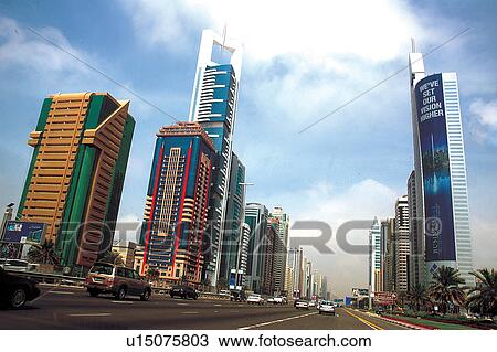 Stock Image - sheikh, zayed, road, dubai, UAE, united, arab. Fotosearch