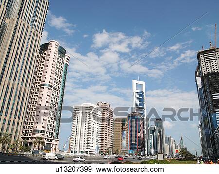 Dubai, sheikh, zayed, road, towers, sky, scrapper View Large Photo Image Stock Photo - Dubai, sheikh, zayed, road, towers, sky, scrapper. Fotosearch
