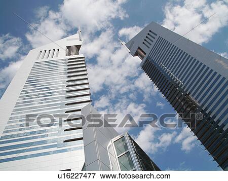 Stock Photo - Dubai, sheikh, zayed, road, towers, sky, scrapper. Fotosearch