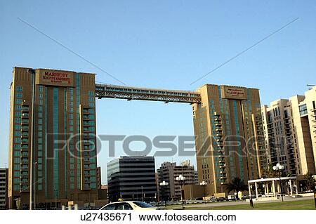 Dubai, towers, high, rise, mariott, hotel View Large Photo Image Stock Image - Dubai, towers, high, rise, mariott, hotel. Fotosearch
