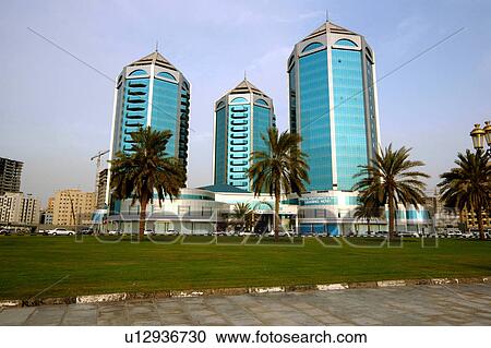 Stock Image - Dubai, towers, high, rise. Fotosearch