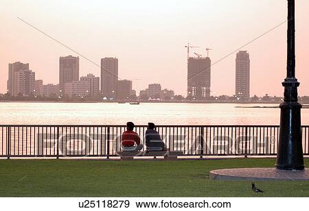 Dubai, towers, high, rise, view View Large Photo Image Stock Photo - Dubai, towers, high, rise, view. Fotosearch